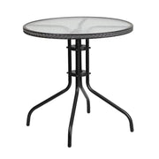 Flash Furniture Clear/Gray / Table + 4 Chair / Round Table + 4 Chairs Bistro Sets