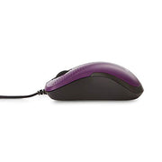 Silent Corded Optical Mouse by Verbatim – Rubber, Purple, Model 70235