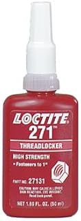 PART NO. LCP27121 Loctite 271, Mil Spec Low Viscosity High Strength Red Threadlocker, 10ml Bottle