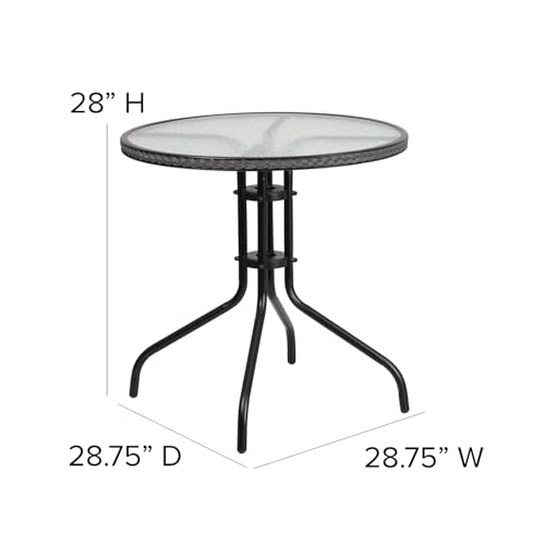 Flash Furniture Clear/Gray / Table + 4 Chair / Round Table + 4 Chairs Bistro Sets