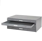 Global Industrial 54" W Flat File Cabinet, 5 Drawer, Gray