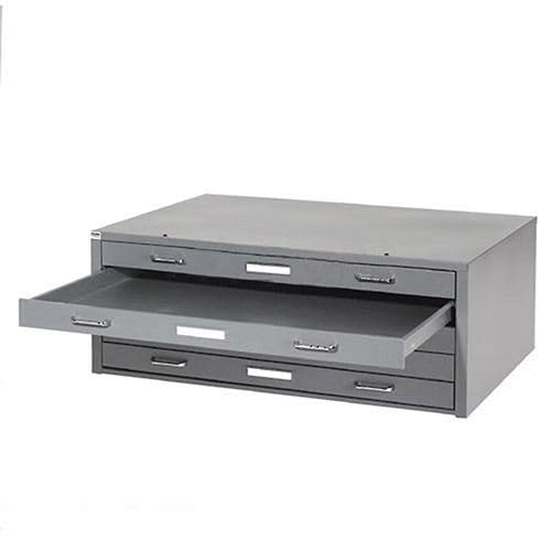 54" W Flat File Cabinet by Global Industrial – Alloy Steel, Grey, Model 506827GY