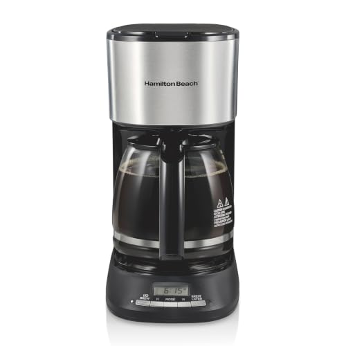 Hamilton Beach Hot & Iced Coffee Maker / 12 Cup / Black with Chrome Accents Coffee Machines