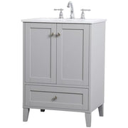 Elegant Decor 24" - Single / Brushed Nickel,grey / Traditional Wheel Care