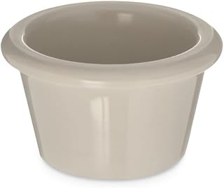 Carlisle FoodService – 1.5 oz SAN Smooth Ramekins Sauce Bowls, Durable, Heat-Resistant, Stackable Condiment Cups, Ideal for Sauces, Dips, and Dressings, Bone