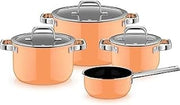 WMF Fusiontec Mineral Pro 0519405290 4-Piece Saucepan Set, Durable, Scratch-Resistant Material, Induction Cookers, Suitable for All Hob Types, Made in Germany, Papaya Orange