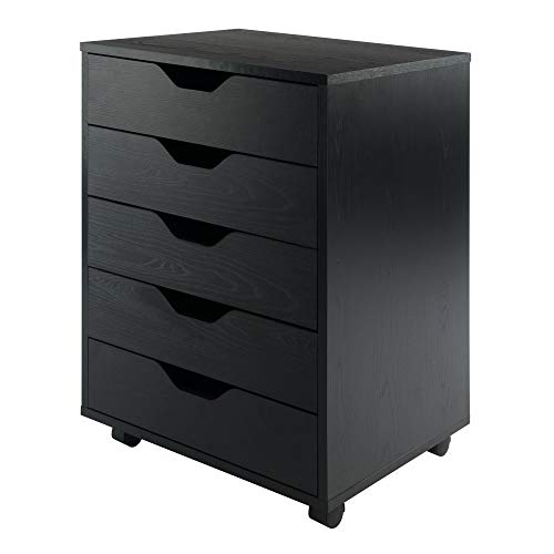 Winsome Black / 2 Doors, 15 Drawers / Contemporary Storage Cabinets