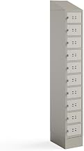 Single Sloped Metal Locker Hood Addition, 12w x 18d x 6h, Tan, Ships in 1-3 Business Days