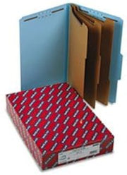 SMD19094 Smead Classification Folders, 3 Dividers, Legal, 10/BX, Blue