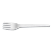 Plant-Based Compostable 6.5in CPLA Fork (Case of 1000) by Vegware – Plastic, White, Pack of 1000, Model VW-FK6.5