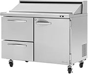 Turbo Air 1-Door 2-Drawer Sandwich Salad Prep Table 12-CU.ft. PST-48-D2R(L)-N