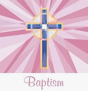 Baptism 3-Ply Beverage Napkins, Pink Stained Glass 36 Per Pack by Creative Converting