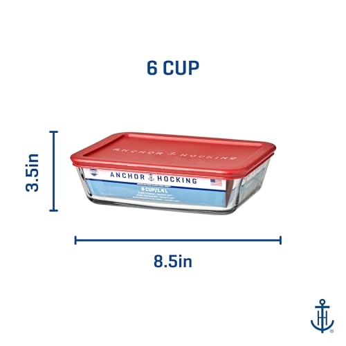 Anchor Hocking Red / Large / 6.0 cups Container Sets