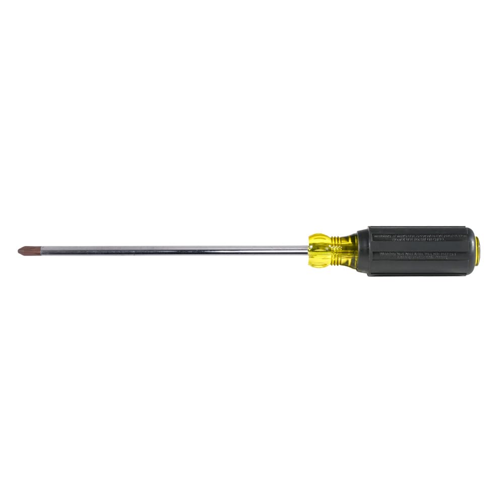 PH2 Phillips Screwdriver 7-Inch Round Shank by KLEIN TOOLS – 7-Inch, Alloy Steel, Black, Model 6037
