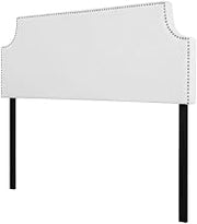 Furnifact Upholstered Vinyl Full Headboard with Sturdy Frame, Smooth Vinyl Cover, Easy Installation, Elegant Design for Bedroom Decor, Comfortable Support