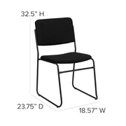 Flash Furniture Black Fabric/Black Frame / Set of 5 / Contemporary Stacking Chairs
