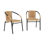 Flash Furniture Beige / Set of 2 / Modern Patio Dining Chairs