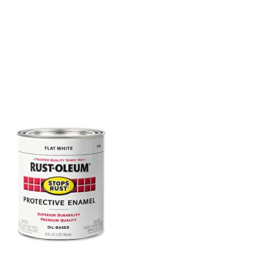 Rust-Oleum Flat White / 32 Fl Oz (Pack of 2) / Brush on Paint Interior & Exterior House Paint