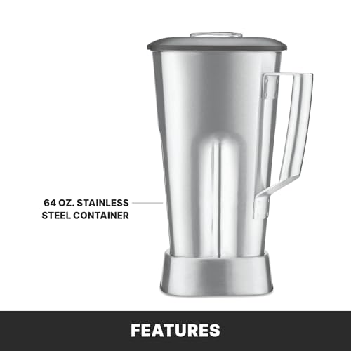 Waring 64 Ounce Stainless Steel Jar / Stainless Steel Container / Xtreme Reprogrammable Hi-Power Countertop Blenders
