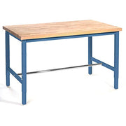 Production Workbench - Birch Butcher Block Square Edge - Blue by Global Industrial – 36"L x 96"W x 5"H, Birch Butcher Block, Blue, Model 318902BL