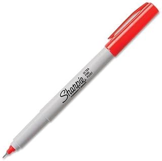 37122 Sharpie Pen Style Permanent Marker - Ultra Fine Marker Point Type - Point Marker Point Style - Red Ink - 1 Each
