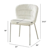 Best Quality Furniture Cream / Silver / 19" Side Chair / Modern, Chic, Transitional, Contemporary Chairs