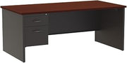 Lorell Mahogany Laminate/Charcoal Modular Desk Series