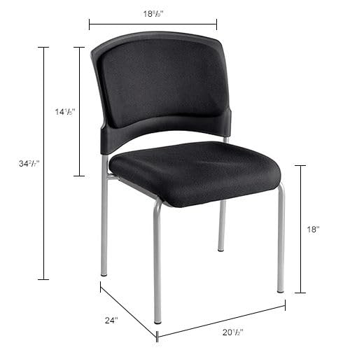 Stacking Chair by Global Industrial – 20.5 x 24 x 34.29 inches, Plastic, Grey, Model NEW240220BK
