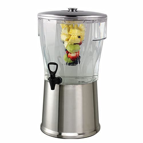 Service Ideas 5 Gallon / Brushed / Round Iced Beverage Dispensers