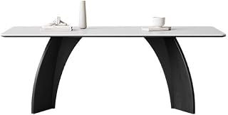 Mesa de Comedor Retro Solid Wood Dining Table Modern Simple Rock Plate Rectangular Home Mesa de Comedor(180x90x75cm)