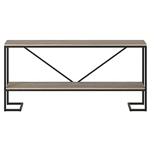 Henn&Hart Black/Weathered Oak / 64" Wide / Modern Farmhouse Sofa & Console Tables