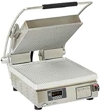Star PGT14E Pro-Max 2.0 Sandwich Grill with 14.5"W x 14.2"D Grooved Aluminum Cooking Surface & Timer