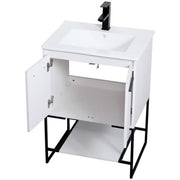 Elegant Decor 24" - Single / White / Modern Wheel Care