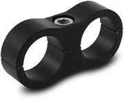 Vibrant Power 20626 Hose Separators, dual 1-3/16 in. I.D. (30mm I.D.) holes, Billet Aluminum, Black Anodized, each