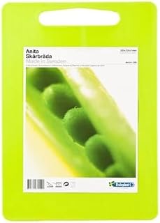 LINDEN SWEDEN Anita Cutting Board with Handle - Safe for Meat and Produce, Won't Dull Knives - Slim, Lightweight Design for Easy Storage - Durable, Dishwasher-Safe, Lime, Large 13.8" x 9"