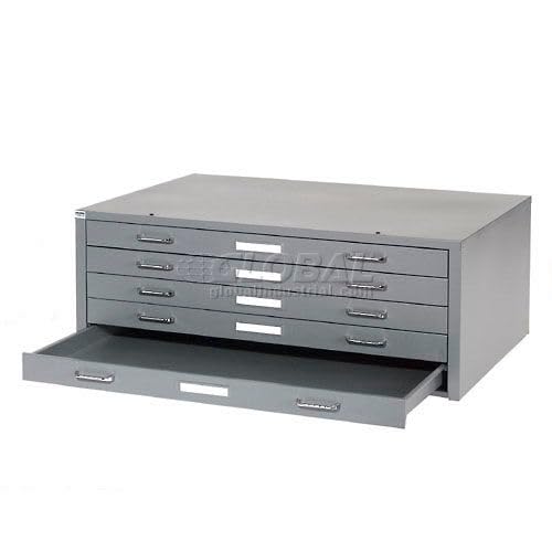 41" W Flat File Cabinet by Global Industrial – 40.75" W x 28.38" D x 16" H, Alloy Steel, Grey, Model 506825GY