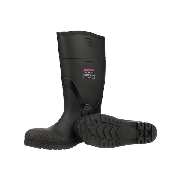 Pilot G2 Safety Toe Knee Boot by TINGLEY – 9 Women/7 Men, Polyvinyl Chloride, Black, Model 31261