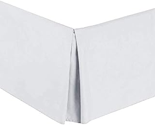 Luxury 600 Thread Count Egyptian Cotton Classic Tailored Pleated Style Dust Ruffled Bed Skirt Three Side Coverage Silver King (78" x 80"+ 14" inch Drop)