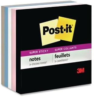 3M MMM7100332298 3 x 3 in. Post-it Simply Serene 3321-SSNE Super Sticky Notes Assorted Color