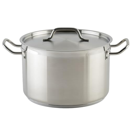 Winco 12 Quarts / Pot With Cover / Silver Stockpots