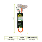 Power By GoGreen 2 ft / 12/3 / Power Cord Extension Cords