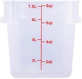 CAC Poly Square Translucent Polypropylene Container FS2P-SQ8T 8 Quart