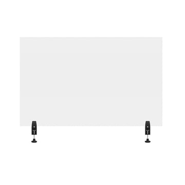 Reclaim Acrylic Sneeze Guard Desk Divider - 48" x 30" Clamp-On Clear by Luxor – 48"W x 30"L, Acrylic, Clear, Model DIVCL-4830C