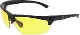 MCR Safety Tier1 T123 Tactical Gear Safety Glasses, Matte Black Frame, Amber MAX6 Superior T12314P