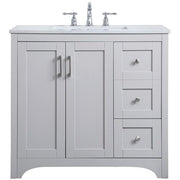 Elegant Decor 36"Lx22"Wx34"H / Grey / Traditional Wheel Care