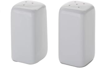 American Metalcraft Square Ceramic Salt & Pepper Shakers (Set of 2),White