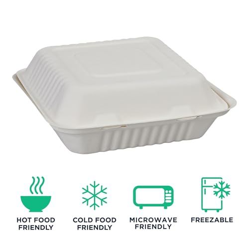 ECO PRODUCTS Green Products / 9" - 3 Compartment / white Clamshell Take Out Containers