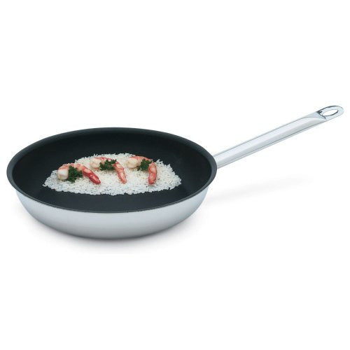 Fry Pan - Intrigue Stainless Steel Non-Stick 9-3/8"Diam. by Vollrath – 9 3/8", 5.0 quarts, Stainless Steel, Silver, Model 47756