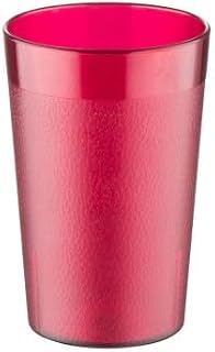 CAC Poly Pebbled Tumbler BVPT-08RD Red 8 oz, Set of 12