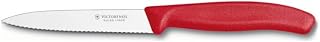 Victorinox 4 Inch Swiss Classic Paring Knife with Serrated Edge, Spear Point, Red